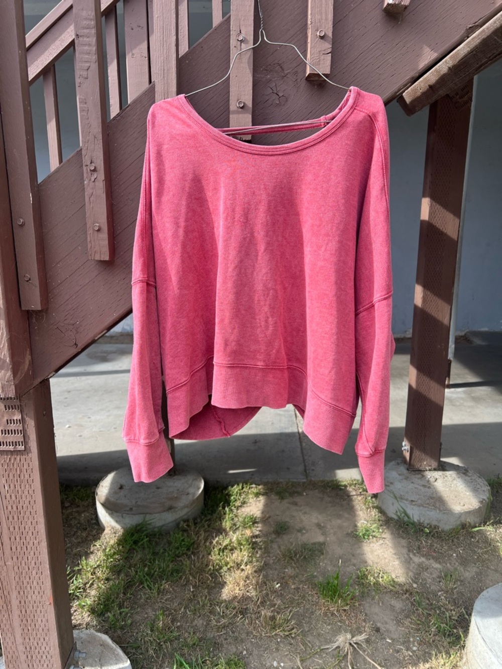 lovestitch Rose Pink V-Neck Cross-Back Sweater - Picture 2 of 6